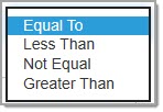 Operators for Numeric or Date Value